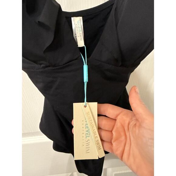 NWT SEA LEVEL Australia Eco Essentials Frill Black One Piece, sz US 6 - Picture 8 of 9